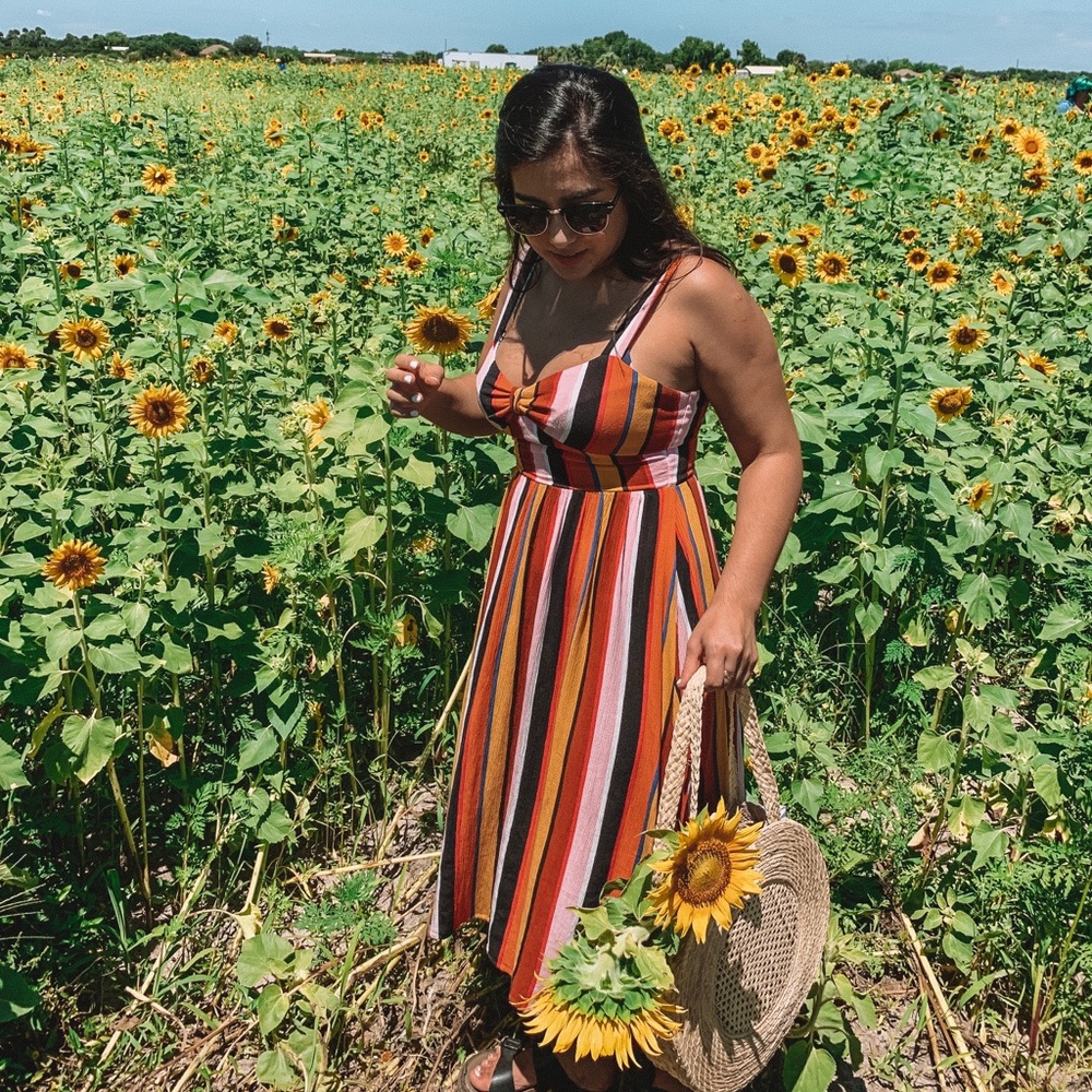 Striped midi dress 👗